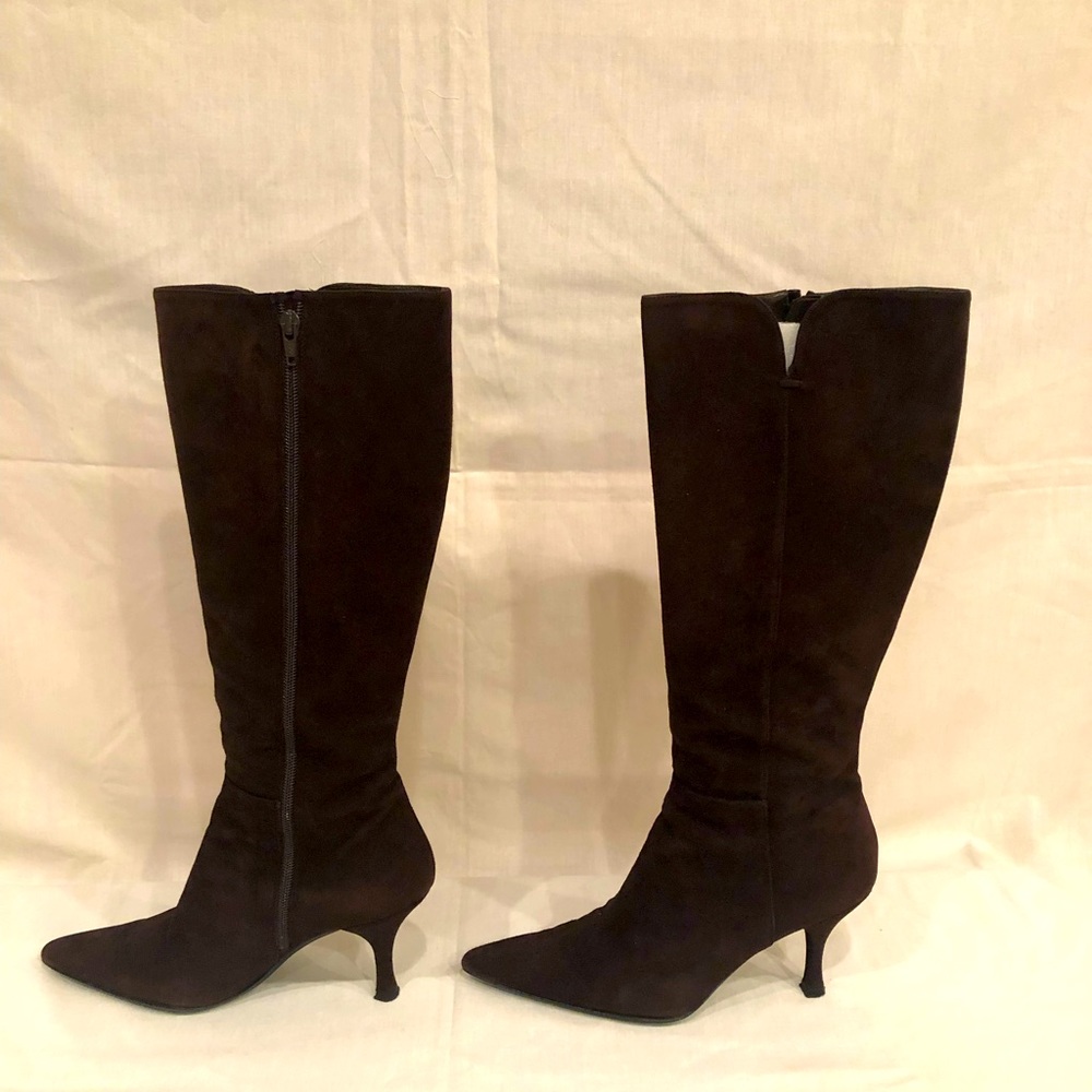 Stuart Weitzman Bonjour Cola Suede Tall Boots